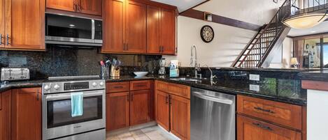 Condo, Multiple Beds, Kitchen, Ocean View (Country Club Villas 303) | Private kitchen | Coffee/tea maker, dining tables