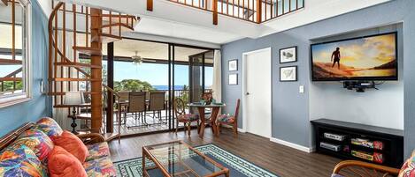 Condo, Berbilang Katil, Lanai, Ocean View (Country Club Villas 305) | Ruang tamu | 42 inci televisyen skrin rata dengan digital