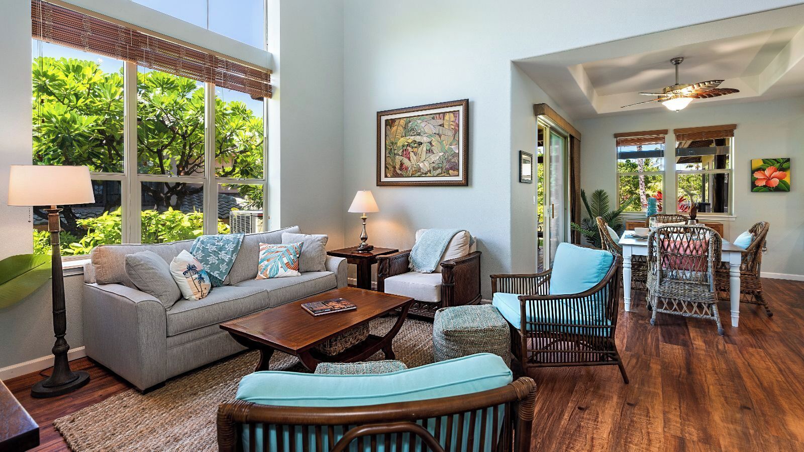 Townhome, Multiple Beds, Kitchen, Garden View (Mauna Lani Fairways 1601) | Living area | 42-inch flat-screen TV with digital channels