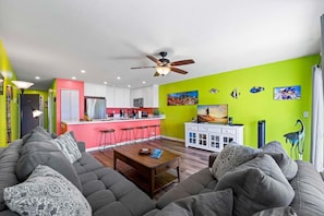 Condo, Multiple Beds, Lanai, Ocean View (Sea Village 2106) | Living area | 42-inch flat-screen TV with digital channels