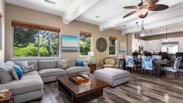 Townhome, Multiple Beds, Lanai, Garden View (Kulalani at Mauna Lani 205) | Living area | 42-inch flat-screen TV with digital channels