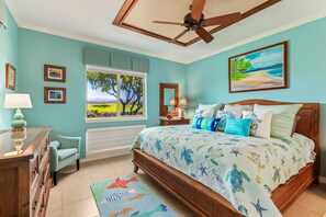 Condo, varias camas, lanai, vista a la montaña (Golf Villas at Mauna Lani A2) | 2 habitaciones, decoración personalizada y muebles diferentes 