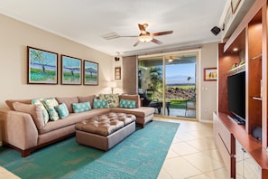 Condo, Multiple Beds, Lanai, Mountain View (Golf Villas at Mauna Lani A2) | Living area
