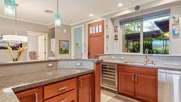 Condo, Multiple Beds, Lanai, Mountain View (Golf Villas at Mauna Lani A2) | Private kitchen | Dining tables