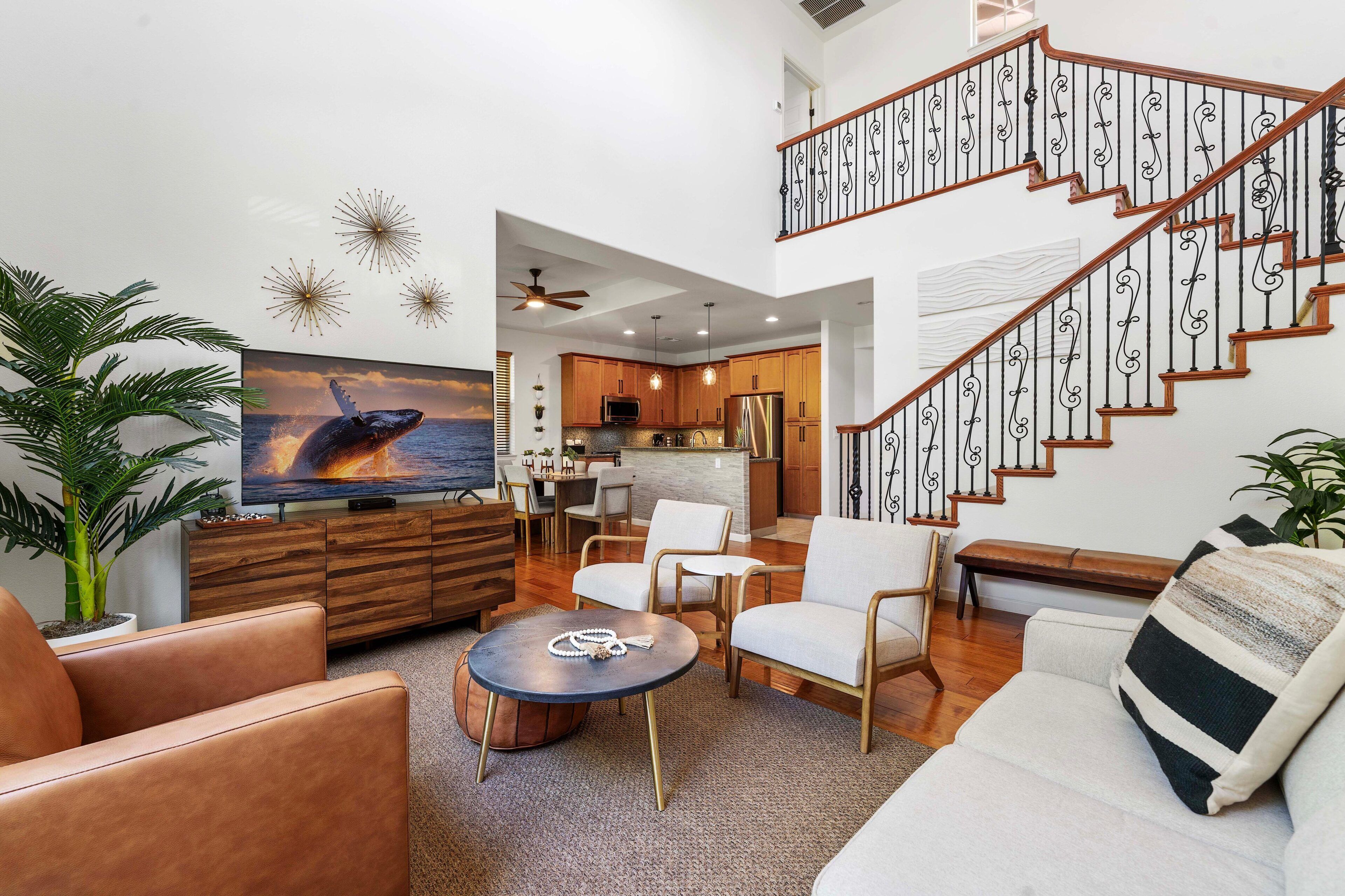 منزل - عدة أسرّة - بمطبخ - منظر لملعب الجولف (Mauna Lani Fairways 801) | منطقة المعيشة | تلفزيون بشاشة مسطحة