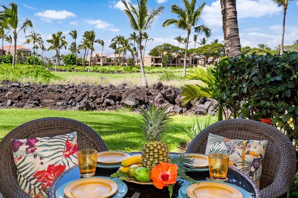 Townhome, Multiple Beds, Lanai, Golf View (Waikoloa Colony Villas 303) | Outdoor dining