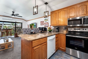 Condo, 1 King Bed with Sofa bed, Balcony, Partial Ocean View (Kona Isle B38) | Private kitchen
