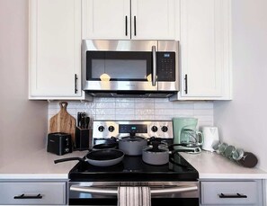 Microwave, oven, stovetop, dishwasher