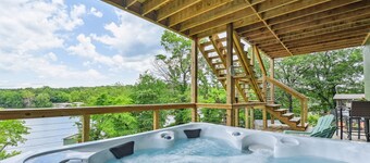 That 70's House! Lake front w Boat & Fishing Dock, Hot Tub & Fire Pits in Eucha!