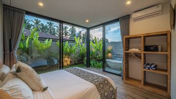 Luxury Villa, Patio, Pool View | In-room safe, bed sheets
