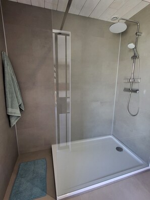 Dusche, Haartrockner, Handtücher