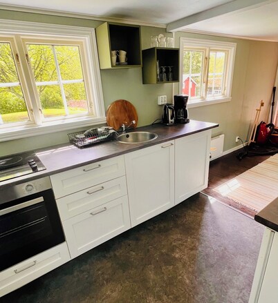 Top renovated red vacation home in Ädelfors by the river Emån, in Småland.