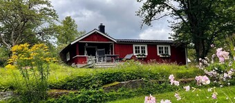 Top renovated red vacation home in Ädelfors by the river Emån, in Småland.