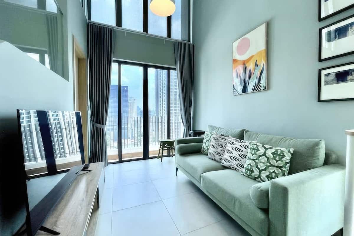 Deluxe appartement, 1 queensize bed, balkon, uitzicht op de stad | Uitzicht vanuit de kamer