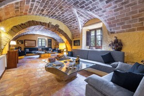 Télévision, cheminée, baby-foot, table de tennis de table