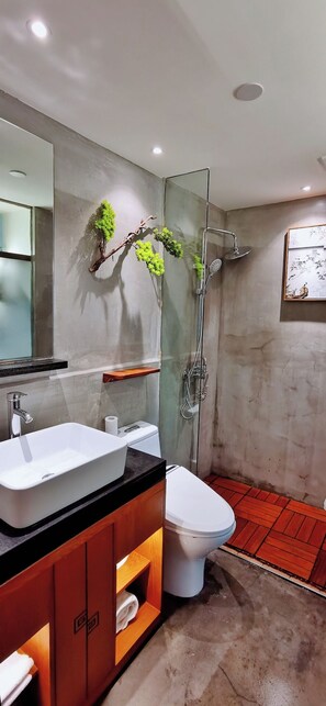 Een douche, gratis toiletartikelen, een haardroger, pantoffels