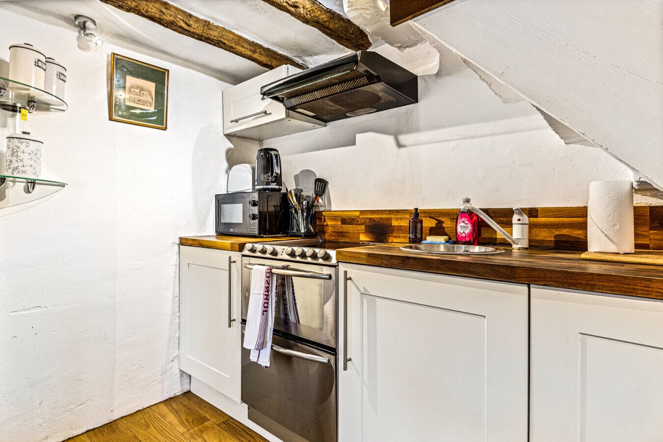 Fridge, microwave, oven, toaster