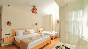 Deluxe Quadruple Room, City View | Desk, laptop workspace, free WiFi - alasata country house (Cesme)