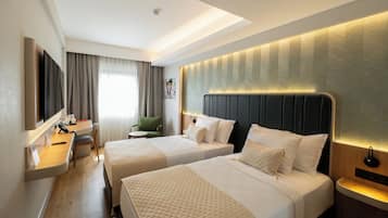 Deluxe Twin kamer | Lakens van Egyptisch katoen, luxe beddengoed, Tempur Pedic-bedden