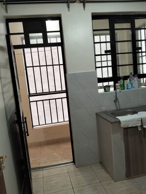 Towels, soap, shampoo, toilet paper