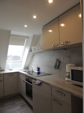 Kühlschrank, Mikrowelle, Ofen, Herdplatte