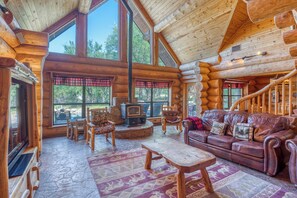 TV, fireplace - 7BD Retreat w/ Pool, Hot Tub—Sleeps 28 | Pet Friendly (Burnet)