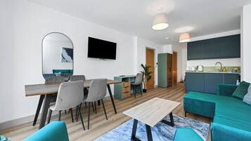 Apartment, 1 Bedroom | Living area | 43-inch Smart TV with digital channels