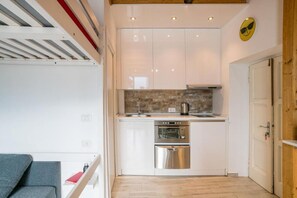 Fridge, microwave, dishwasher