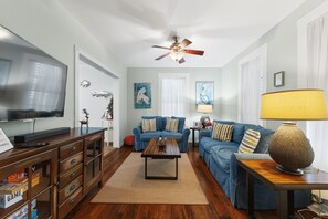 House, 2 Bedrooms | Living area | Smart TV - The Dinghy 2 Bedroom Home (Galveston)