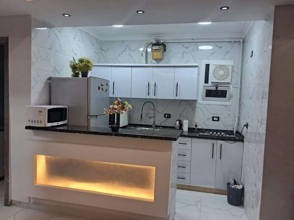 Microwave, oven, stovetop, dishwasher