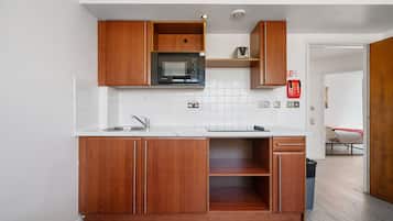 Fridge, microwave, oven, electric kettle