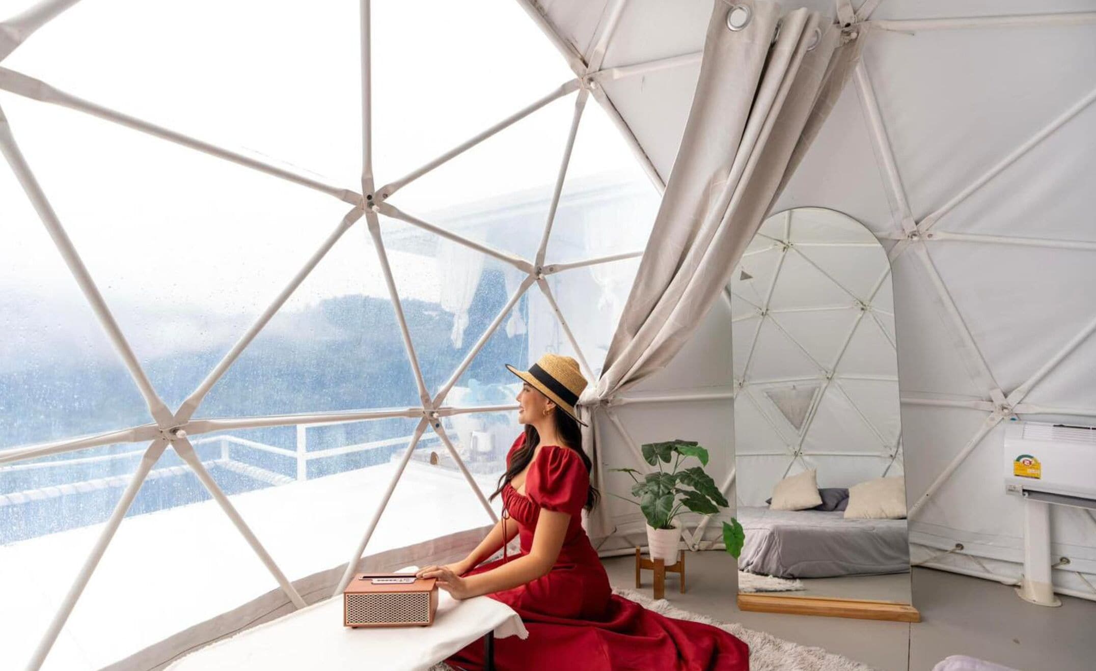 Deluxe villa, veranda, uitzicht op heuvels | Airconditioning