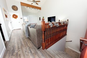 Smart TV, DVD player, books, video library