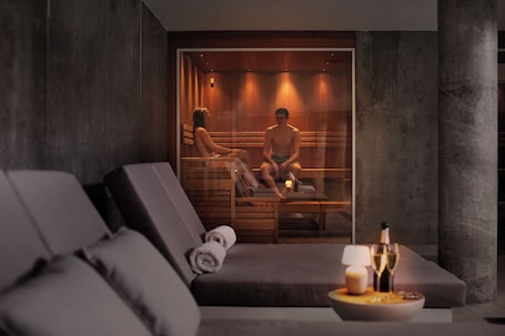 Sauna, steam room, body treatments, massages