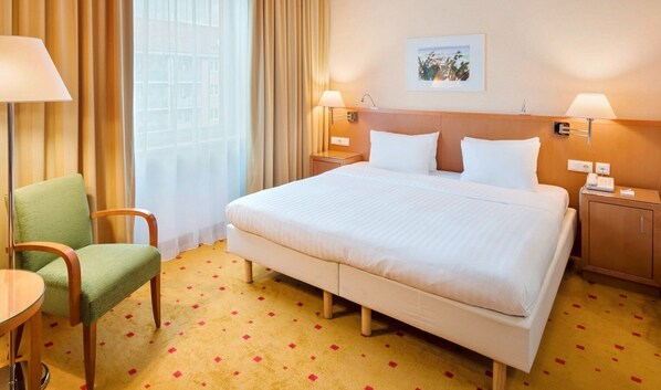 Down comforters, minibar, in-room safe, desk