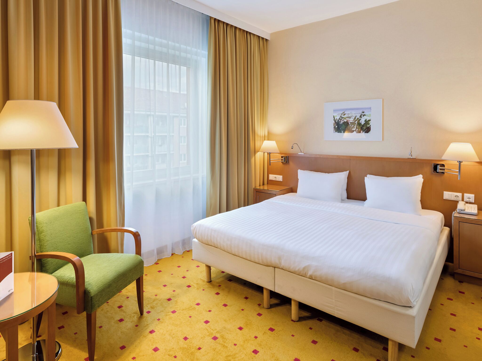 Down comforters, minibar, in-room safe, desk