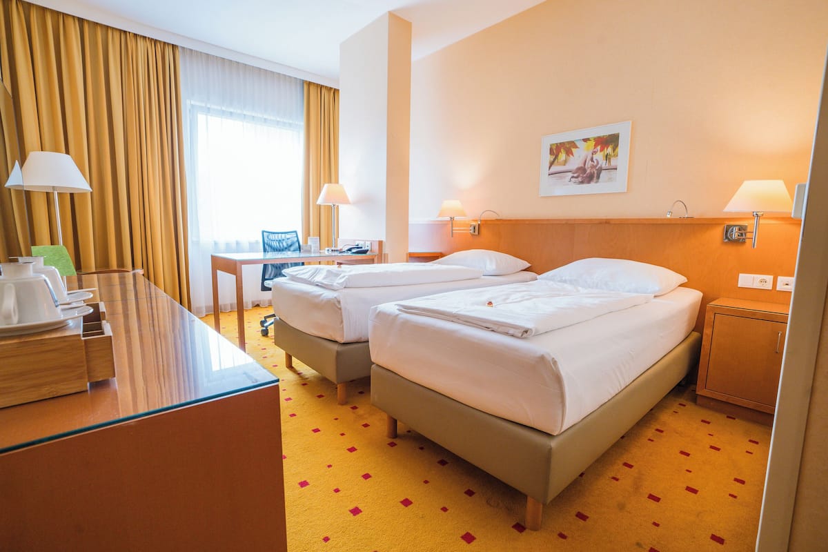 Down duvets, minibar, in-room safe, desk