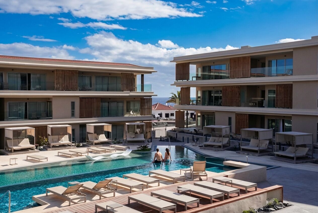 2 outdoor pools, open 10:00 AM to 6:00 PM, pool umbrellas, pool loungers