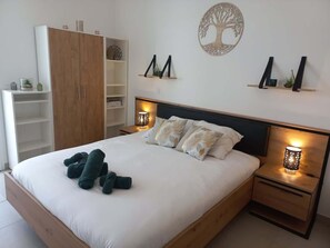 2 bedrooms, iron/ironing board, travel crib, WiFi