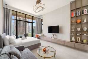 Apartment | 1 bedroom, Internet - Elegant Studio With Rooftop Pool and Gym in JVC (Dubai)