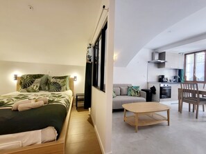 1 chambre, fer et planche à repasser, Wi-Fi gratuit, draps fournis