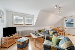 TV, DVD player, stereo