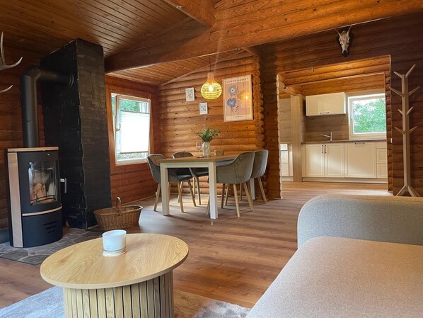 Smart TV, fireplace