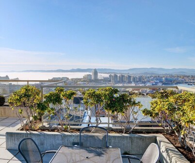 Victoria downtown condo with large sunny patio