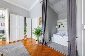 Desk, iron/ironing board, travel crib, free WiFi