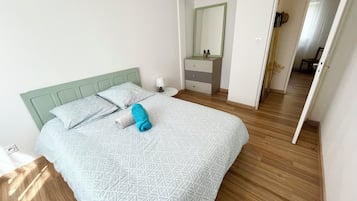 Desk, iron/ironing board, travel cot, free WiFi