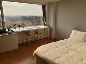 1 slaapkamer, een bureau, een strijkplank/strijkijzer, wifi