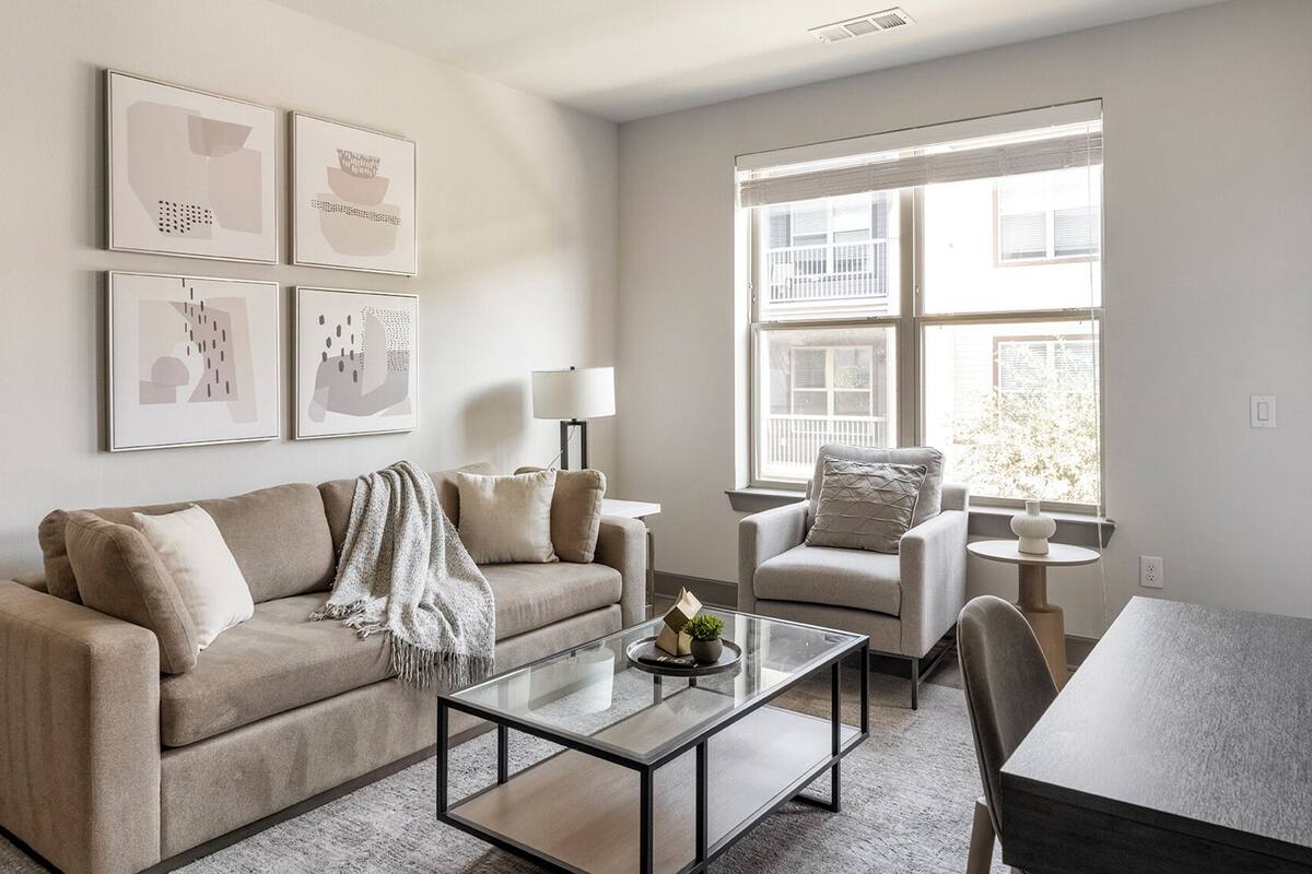 Apartment, 1 Bedroom | Living area | 50-inch TV with digital channels