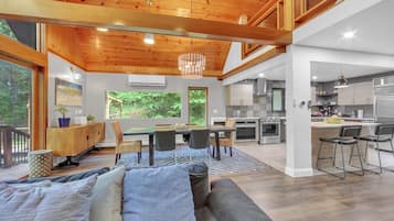 Smart TV, fireplace, video games, books