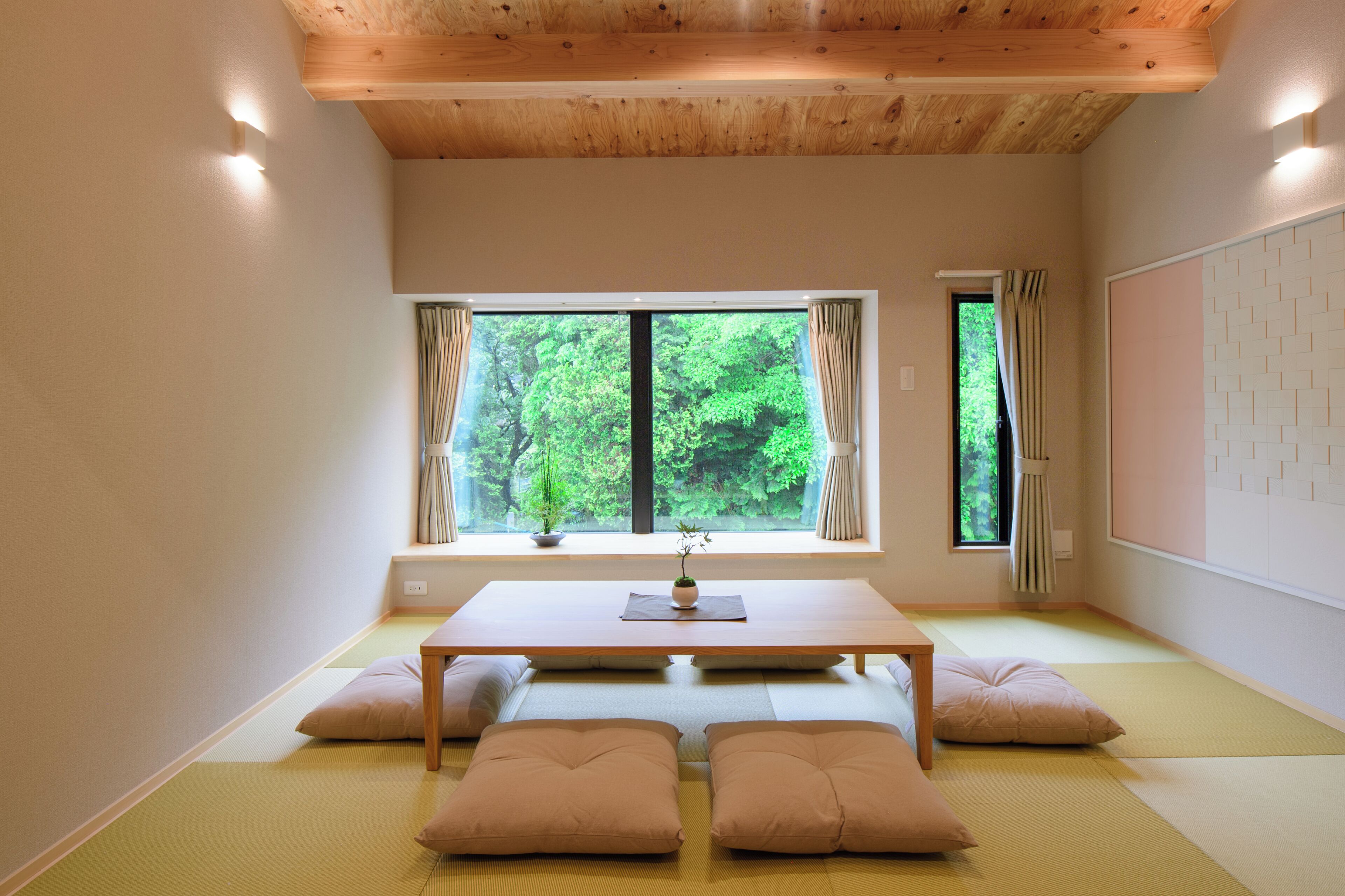 Desk, laptop workspace, blackout curtains, free WiFi